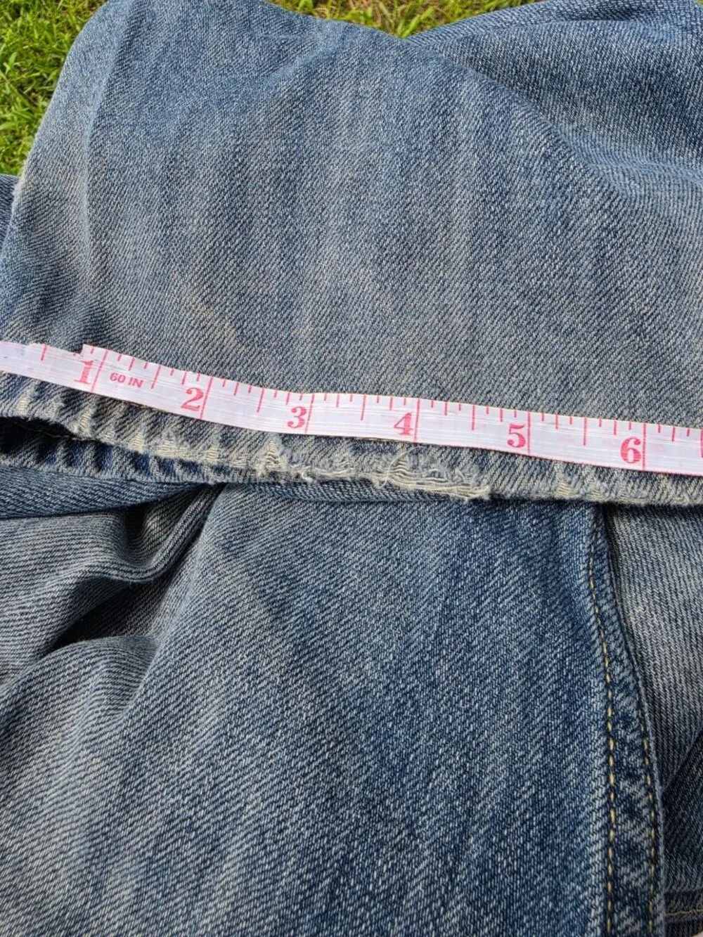 Urban Pipeline Men Loose Straight Jeans 38x30 Blue Distressed Y2K Skater